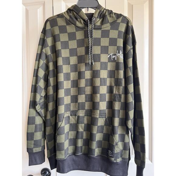 Tony Hawk Checkered Green/Black Hoodie Mens XL - Picture 1 of 12